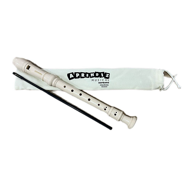 Flauta Doce Soprano Germânica com Capa de Tecido - Aprendiz Musical FAM24G