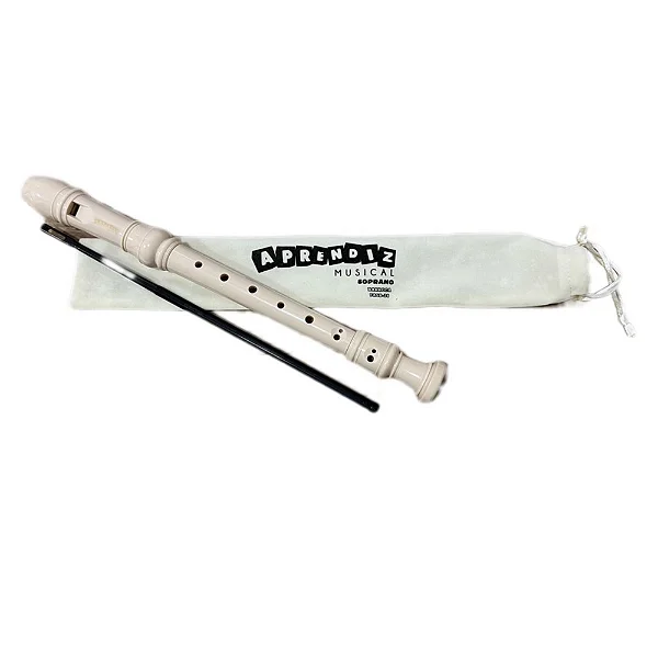 Flauta Doce Soprano Barroca com Capa de Tecido - Aprendiz Musical FAM24B
