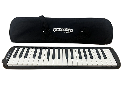 Escaleta 37 Teclas Com Bag Bocal E Mangueira - Preta e Branca / Azul e Branca - Aprendiz