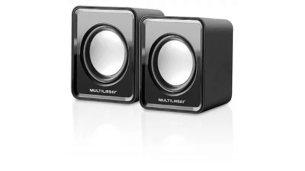 Caixas de Som 2.0 3w Rms Alimentação Usb Conexão P2 Controle de Volume Som Estéreo Preto - SP144