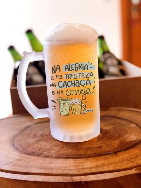 Caneca Chopp De Vidro Fosco - 455ml