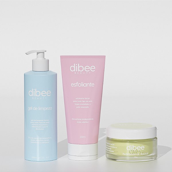 Kit Facial Dibee Beauty – Limpeza, Hidratação e Renovação da Pele + Necessaire de brinde