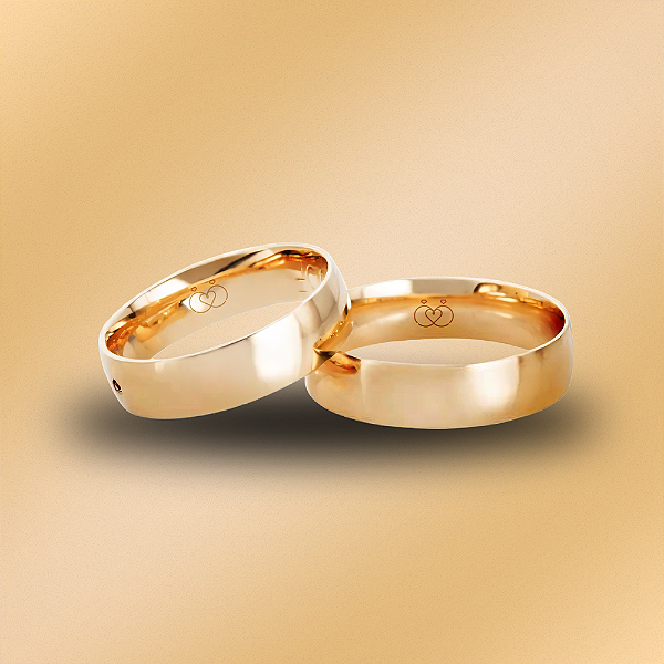 PAR DE ALIANÇAS DE CASAMENTO, OURO 18K