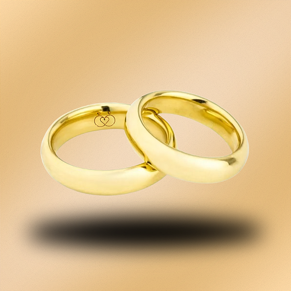 PAR DE ALIANÇAS DE CASAMENTO, OURO 18K, ANATÔMICA, 6MM,