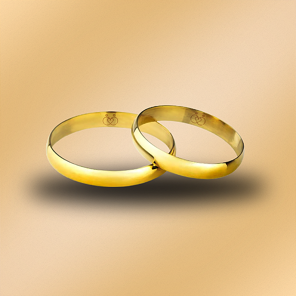 PAR DE ALIANÇAS DE CASAMENTO, OURO 18K, 3,0 MM
