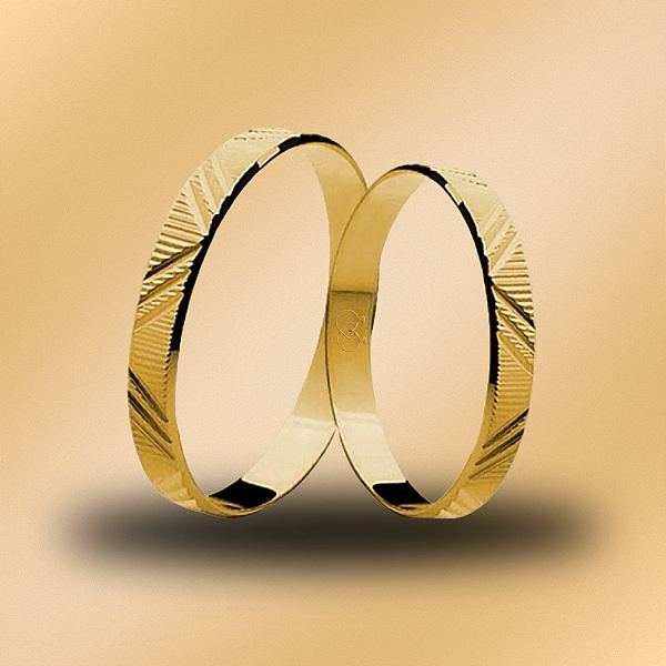 PAR DE ALIANÇAS DE CASAMENTO, OURO 18K, 3MM