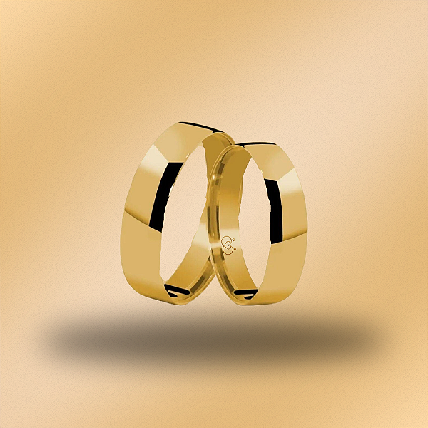 PAR DE ALIANÇAS DE CASAMENTO, OURO 18K, 4MM