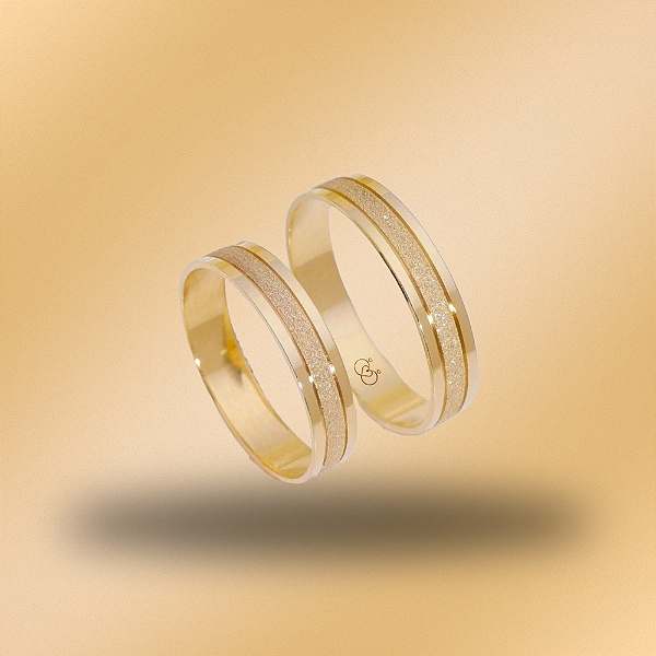 PAR DE ALIANÇAS DE CASAMENTO, OURO 18K, 4MM