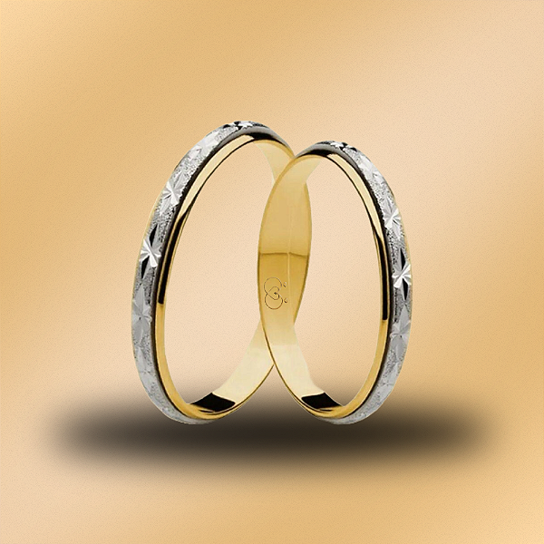 PAR DE ALIANÇAS DE CASAMENTO, OURO 18K, 2,7mm