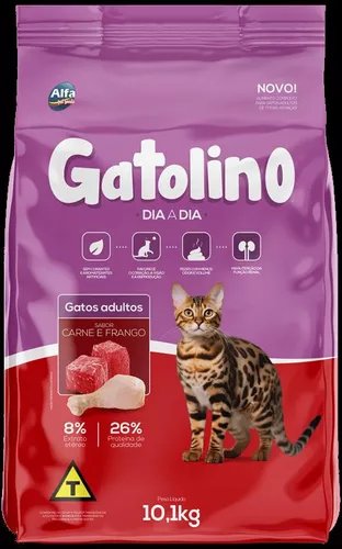 GATOLINO ADULTO CARNE E FRANGO 10,1KG