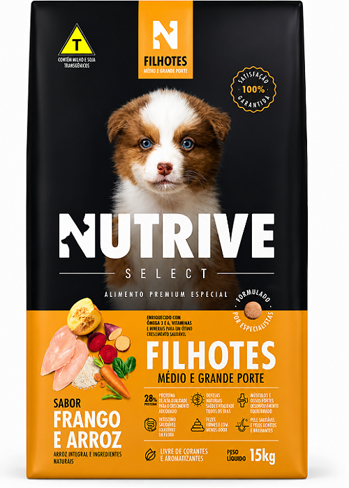 Nutrive Filhotes Raças Média e Grande 15kg