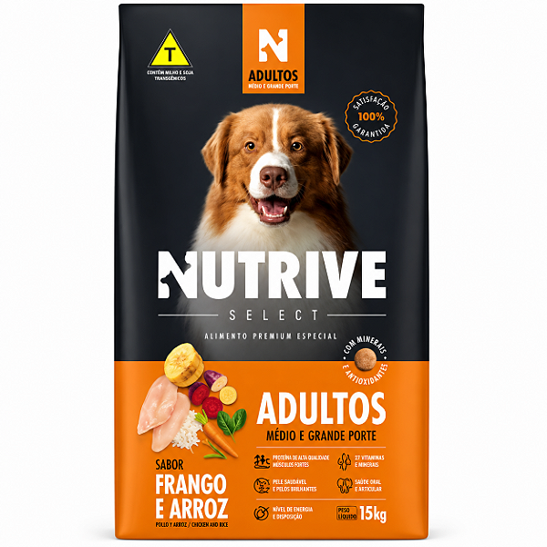 Nutrive Adulto Raças Médias e Grandes 15kg