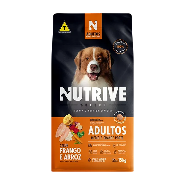 NUTRIVE ADULTO RAÇAS MEDIAS E GRANDES 15KG