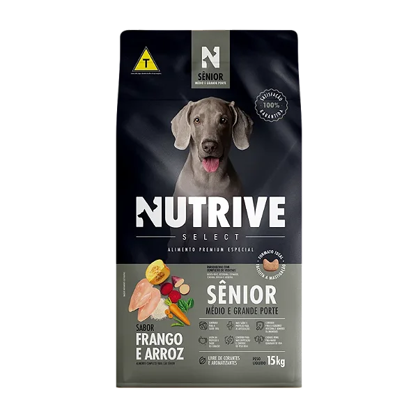 Nutrive Cães Senior Porte Médio e Grande 15kg