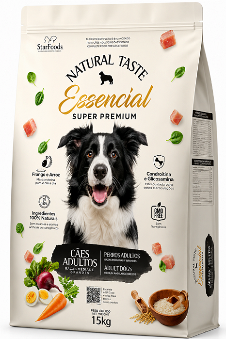 Natural Essencial Adulto Raças Grandes 15kg
