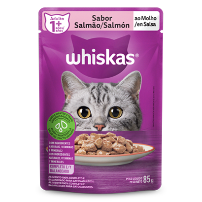 WHISKAS SACHE SALMÃO 85G