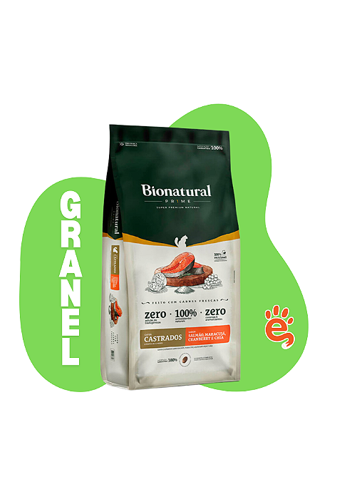 BIONATURAL GRANEL GATO CASTRADO SALMÃO  1KG