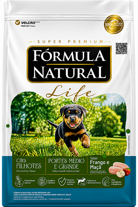 Fórmula Natural Life Cães Filhote Médio e Grande 15kg