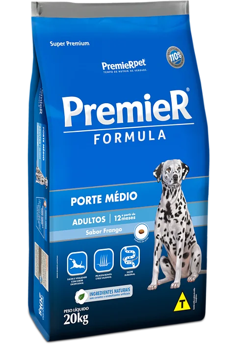 PREMIER CÃES ADULTO PORTE MEDIO 20KG