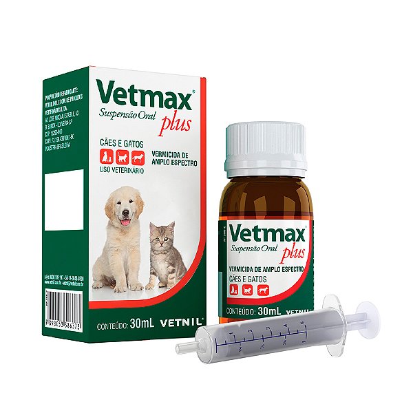 VETMAX VERMIFUGO CÃES E GATOS SUSPENSÃO 30ML