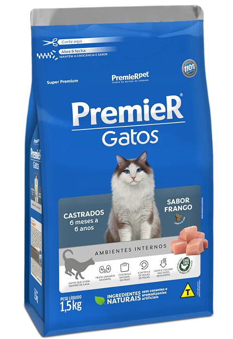 PREMIER GATOS CASTRADO DE 6 MESES A 6 ANOS 1,5KG