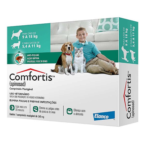COMFORTIS ANTI PULGAS 9 A 18KG 560MG