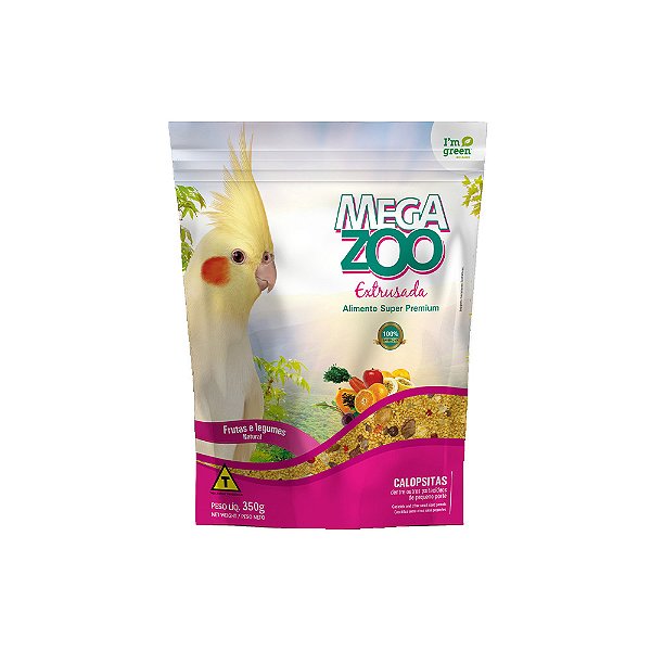 MEGAZOO EXTRUSADA CALOPSITA FRUTAS E LEGUMES 350G