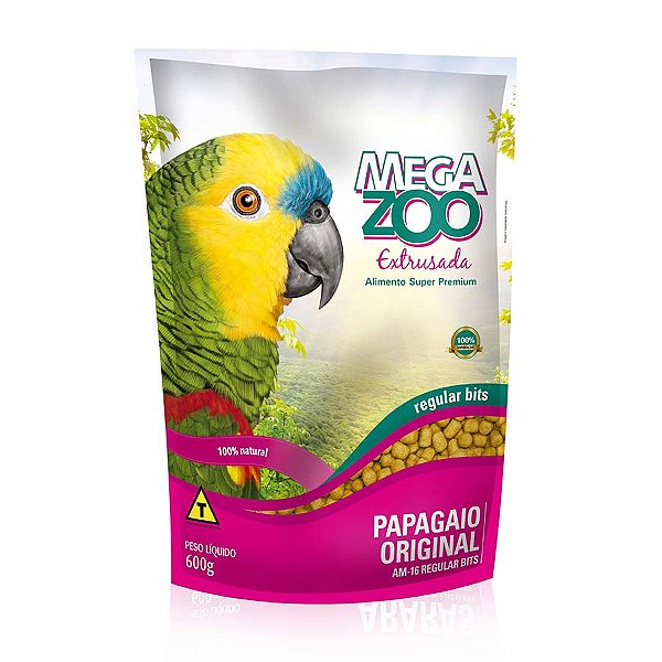 MEGAZOO EXTRUSADA PAPAGAIO REGULAR BITS 600G