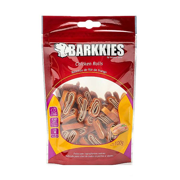 SNACK BARKKIES FILE DE FRANGO ROLLS 100G