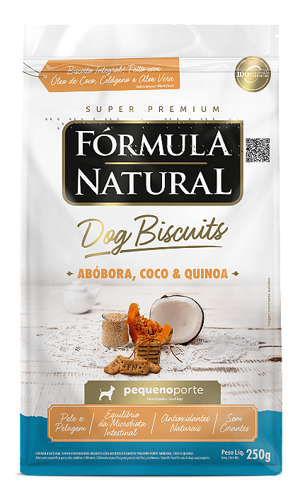 FORMULA NATURAL DOG BISCUITS ABOBORA COCO E QUINOA 250G