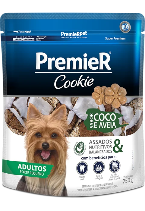 PREMIER COOKIE COCO E AVEIA ADULTO 250G
