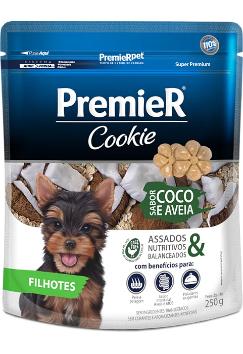 PREMIER COOKIE COCO E AVEIA FILHOTES 250G