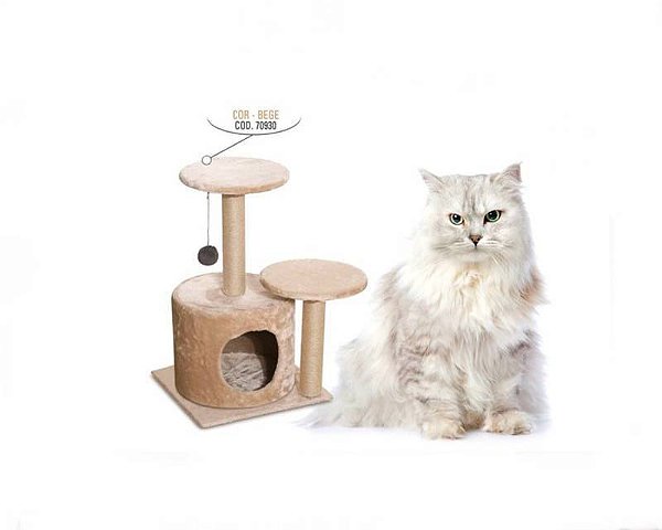 ARRANHADOR TORRE DUPLA ROMA BEGE TAM 40x40x60CM