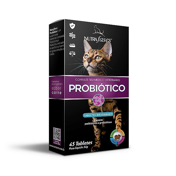 NUTRAFASES GATOS PROBIOTICO 45 TABLETES