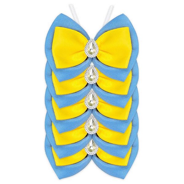 Borboleta Básica Tecido Macho Azul Oceano 5UN (Alt 6,5cm Larg 8,5cm Pescoço 20 a 50cm)