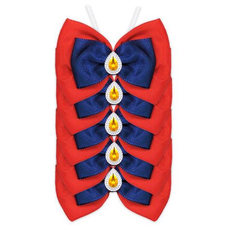 Borboleta Básica Tecido Macho Vermelho 5UN (Alt 6,5cm Larg 8,5cm Pescoço 20 a 50cm)