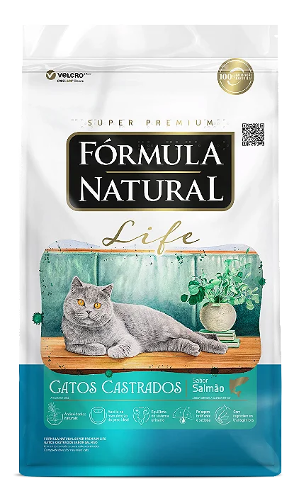 FORMULA NATURAL LIFE GATO CASTRADO SALMÃO 1KG