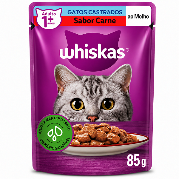 Whiskas Sache Carne Castrado 85g