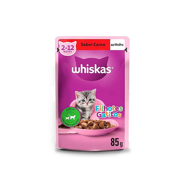 WHISKAS SACHE FILHOTE CARNE 85G