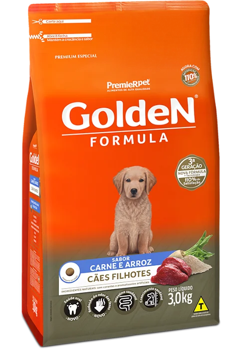 GOLDEN FORMULA CAES FILHOTES CARNE  E ARROZ 15KG