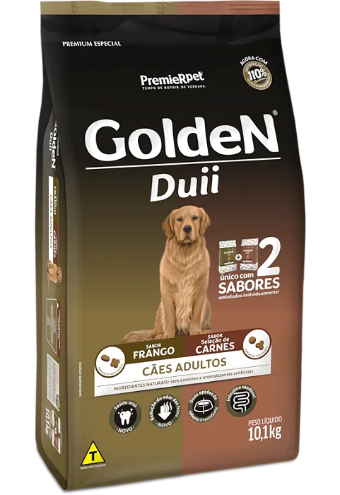 GOLDEN DUII CAES ADULTO FRANGO E SELEÇÃO DE CARNES 10,1 KG