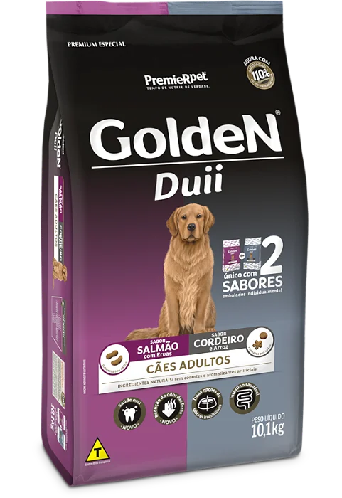 GOLDEN DUII CAES ADULTO  SALMÃO E CORDEIRO 10KG