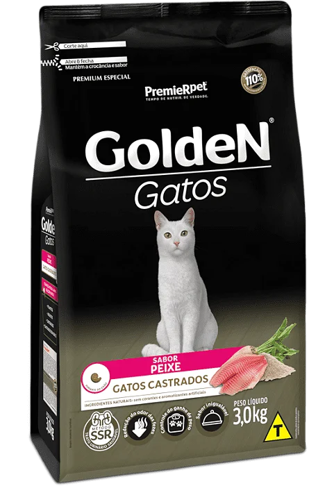 GOLDEN GATOS CASTRADO PEIXE 3KG