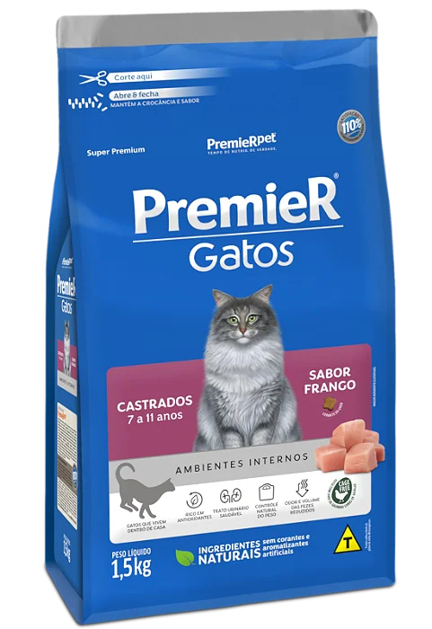 PREMIER GATOS CASTRADO DE 7 A 11 ANOS 7,5KG