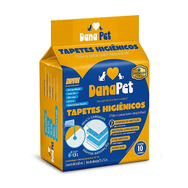 TAPETE HIGIENICO DANA PET 60X60 10UND