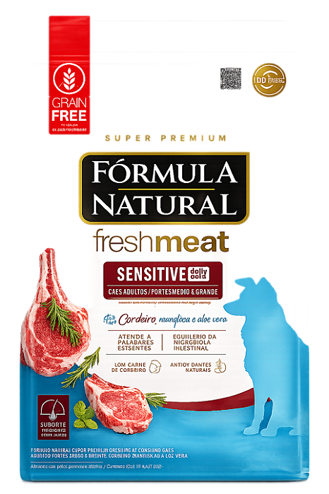 Fórmula Natural Fresh Meat Cães Sensitive Cordeiro Porte Médio e Grande 12kg