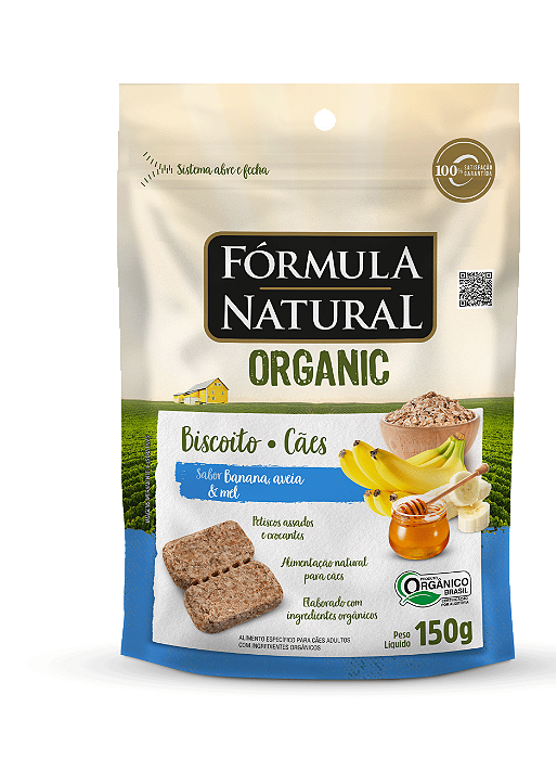 FORMULA NATURAL BISCOITO ORGANICO BANANA AVEIA E MEL 150G