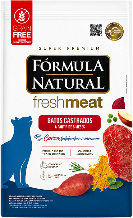 Fórmula Natural Fresh Meat Gato Castrado Carne 1kg