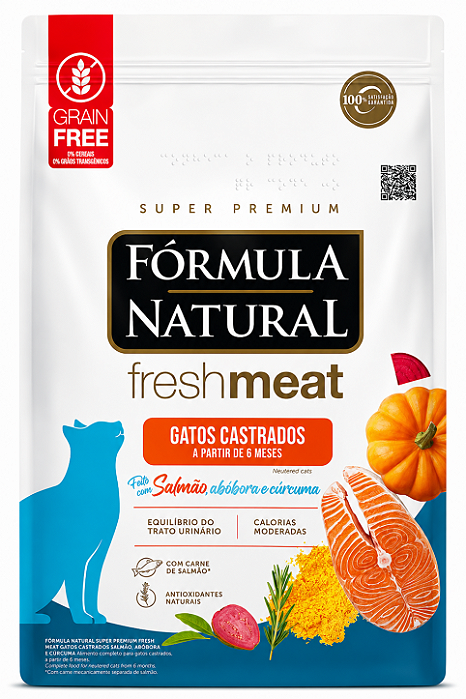 Fórmula Natural Fresh Meat Gato Castrado Salmão 1kg