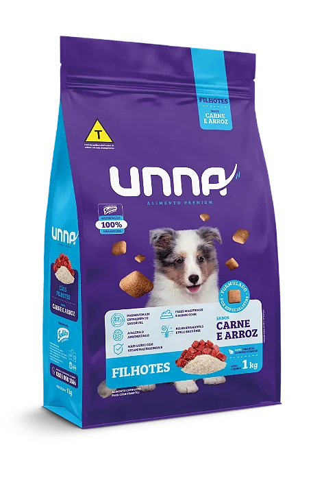 UNNA CAES FILHOTES CARNE E ARROZ 15KG